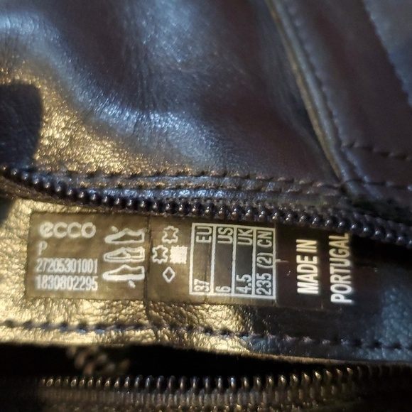 Ecco Womens Black Leather Booties Boots Side Zip Excellent Condition! Sz.6 - Picture 14 of 14